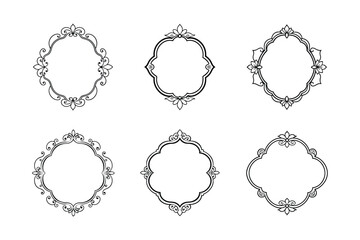 Vintage Baroque Victorian Frame Border Flower - Vector Illustration