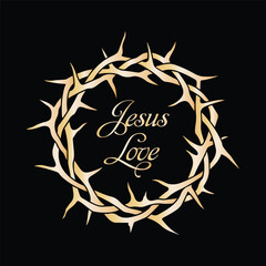 Jesus Love Crown of thorns vector