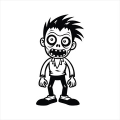 Cartoon zombie isolated vector