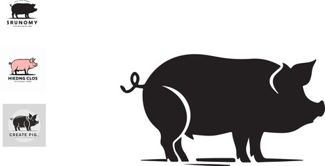 pig logo icon silhouette vector style