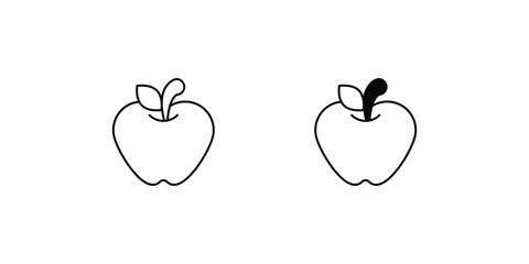 apple set icon with white background vector stock illustration