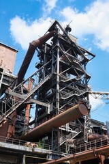 Altes industrielles Geb&auml;ude im Landschaftspark Duisburg Nord, Vintage, LaPaDu, Ruhrgebiet, Deutschland
