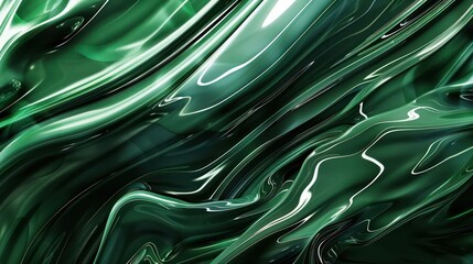 An intricate abstract background with fluid, dynamic lines in rich jade green, capturing the essence of smooth, flowing paint.