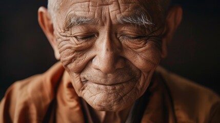 An old man with a smile on his face