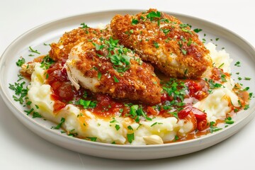 Stunning Dinner Party Chicken with Crispy Coating and Flavorful Tomato Wine Sauce