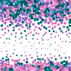 Colorful Bunch of Birthday Balloons Flying for Party and Celebrations With Space for Message Isolated in Wall Background. 3D illustration, 3D rendering. Eps 10