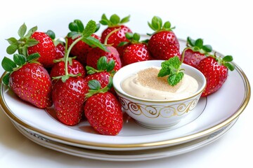 Gourmet Dipped Strawberries with Mint Garnish