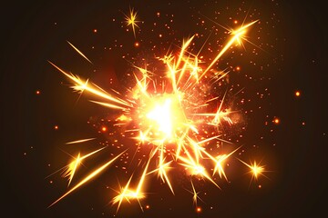 A glowing firework icon with a burst effect, representing celebration and excitement