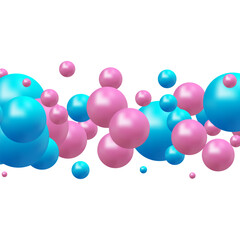 Colorful balls background. Vector background made with gradient meshes. Background design for banner, poster, flyer, card, postcard, cover, brochure. Purple and light pink balls. Pastel tones. Eps 10