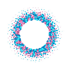 Background with render 3d color balls. Blue and pink Round Sphere of geometric objects, pearl made of metal and plastic. Template with social media story, social networks. 