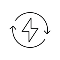 refresh line icon with white background vector stock illustration