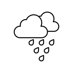 raining line icon with white background vector stock illustration