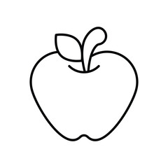 apple line icon with white background vector stock illustration