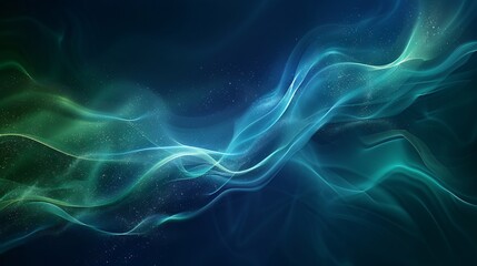 Ethereal Waves of Light in a Dark Abstract Background