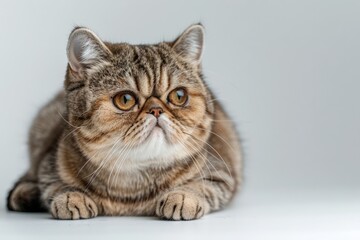portrait of a Exotic Shorthair cat breed, with white background