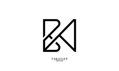 BA, AB, B, A, Abstract Letters Logo Monogram