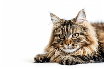 Obraz premium portrait of a Siberian cat breed, with white background