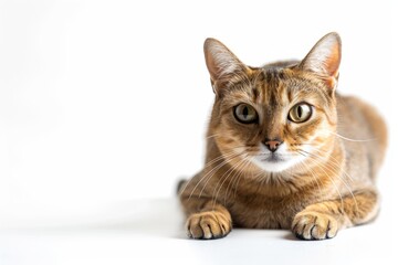 Obraz premium portrait of a Singapura cat breed, with white background