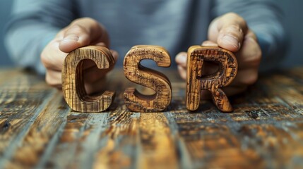 Fototapeta premium Hands Holding Wooden Letters 