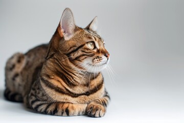 Obraz premium portrait of a Toyger cat breed, with white background