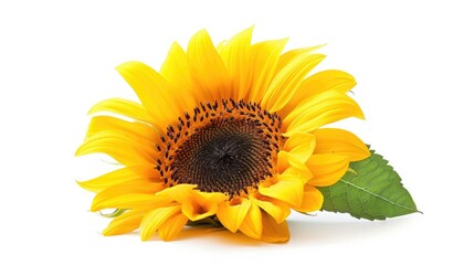 Fototapeta premium Sunflower on white background