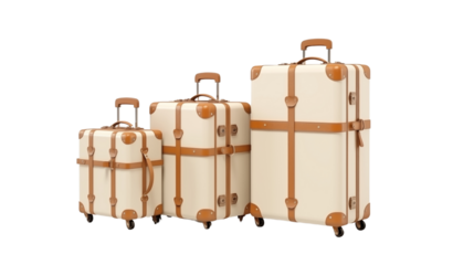 Set of travel suitcases transparent background.