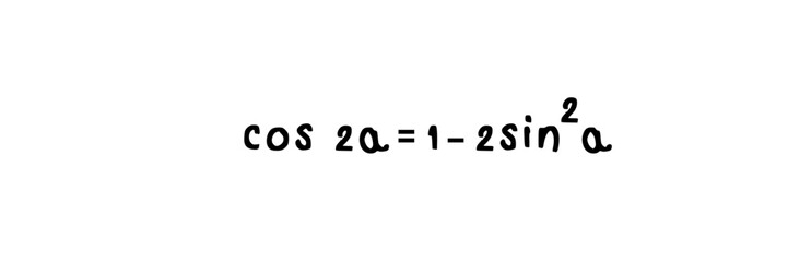 trigonometric formula_double angle formula_cos 2a equal to one minus two sin square formula