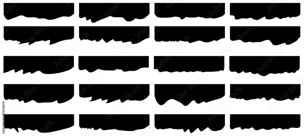 Wall mural wavy border shape for website divider. geometric banner header and separator. background section abs