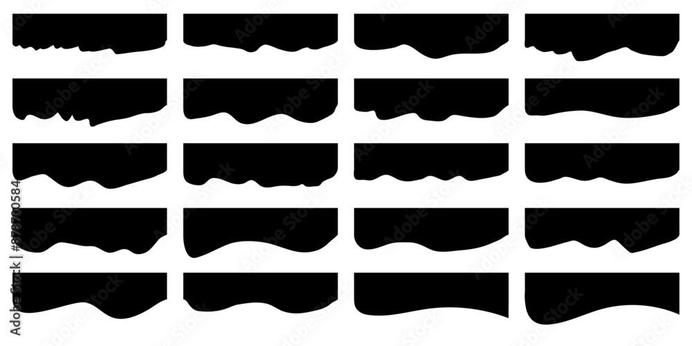 Sticker wavy border shape for website divider. geometric banner header and separator. background section abs