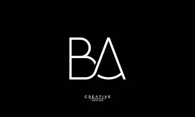 BA, AB, B, A, Abstract Letters Logo Monogram