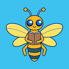 Detailed Vector Illustration of a Busy Bee