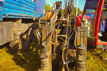 Equipment for horizontal drilling when performing works on laying pipelines, underground cables of...
