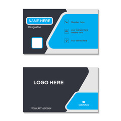 simple professional business card, flat design vector abstract creative, double sided business card