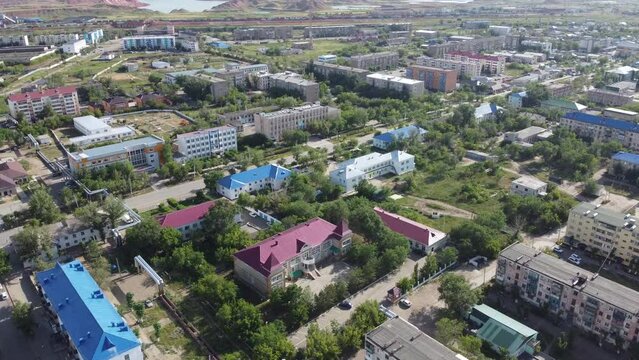 Arkalyk city aerial view 
