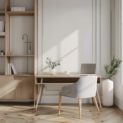 Minimalist Home Office with Functional Furniture and Clean Layout