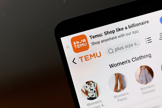 July 9, 2024, Paraguay. In this photo illustration, the Temu logo is displayed on the website on the smartphone screen