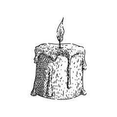 flame candle hand drawn. set light, fire dark, card cake flame candle vector sketch. isolated black illustration