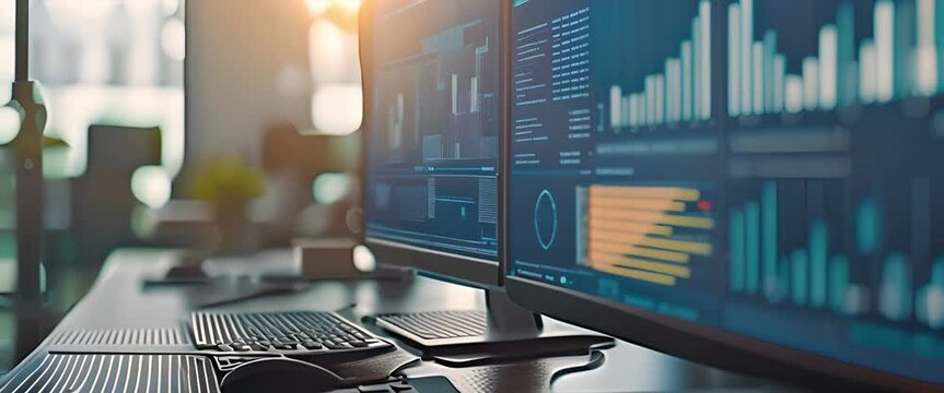 Business analysis of data CRM client overview computer technology dashboard system analyst