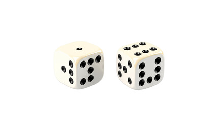 Two dices with black dots transparent background.