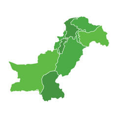 Geography Pakistani Map vector icon. Map of Pakistan. Detailed Map of Pakistan