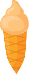 Refreshing orange ice cream cone melting, perfect image for summer or refreshment