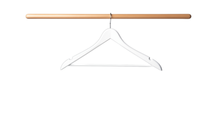 White clothes hanger transparent background.
