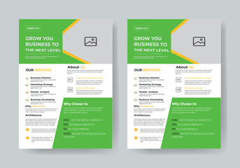 business flyer template one color design