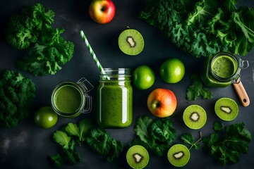 Mint sauce in jar and avocado.