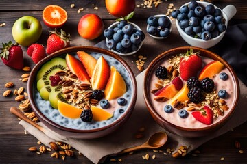 Cake with berries and nuts.