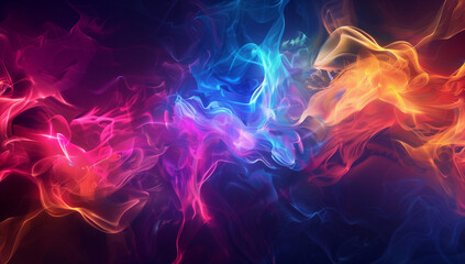 Multi colored sparkling Abstract fluid 3d render holographic neon curved wave in motion dark background. Gradient design element for banners, backgrounds, wallpapers and covers and others