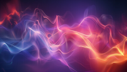 Obraz premium Multi colored sparkling Abstract fluid 3d render holographic neon curved wave in motion dark background. Gradient design element for banners, backgrounds, wallpapers and covers and others