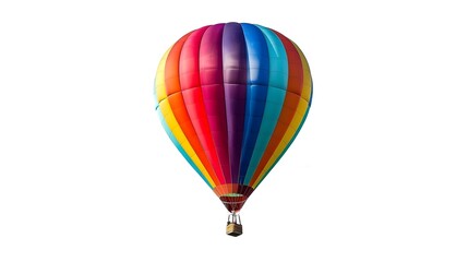 Colorful Hot Air Balloon Ride for Labor Day on White Background