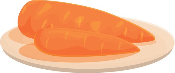 Two fresh organic carrots lying on plate representing concept of healthy food