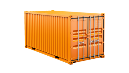 cargo containers isolated on transparent background, cut out